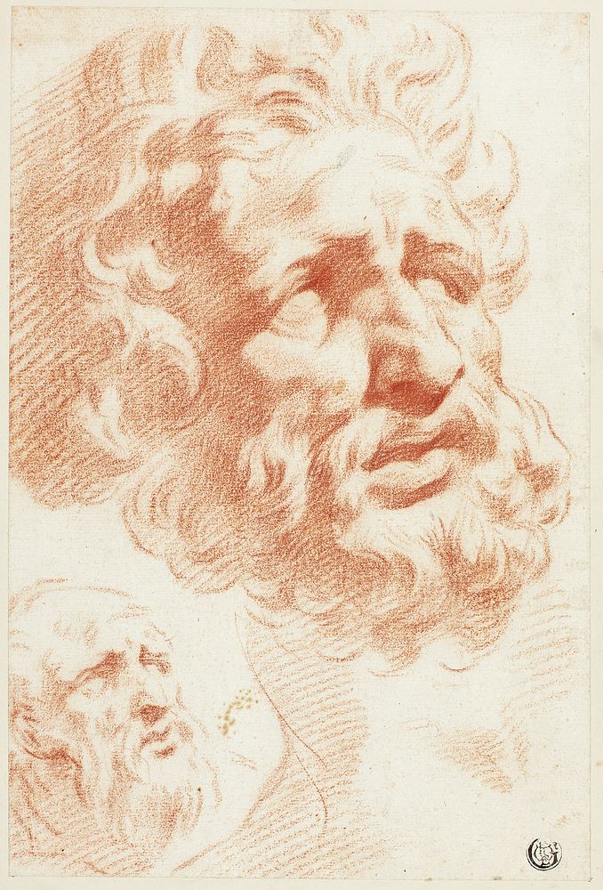 Two Bearded Heads by Pietro Dandini