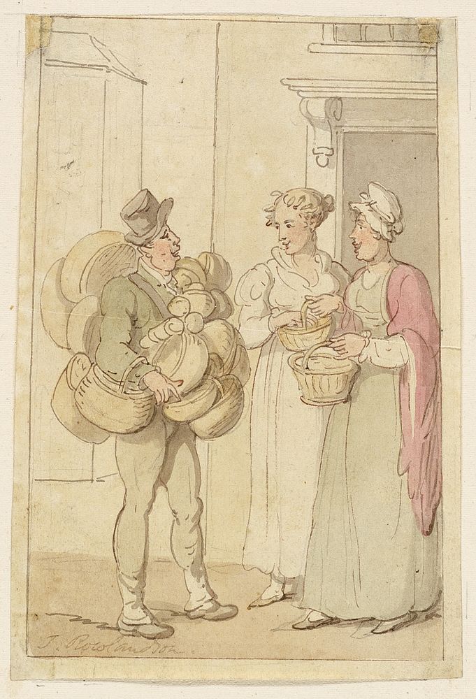 The Basket Seller by Thomas Rowlandson