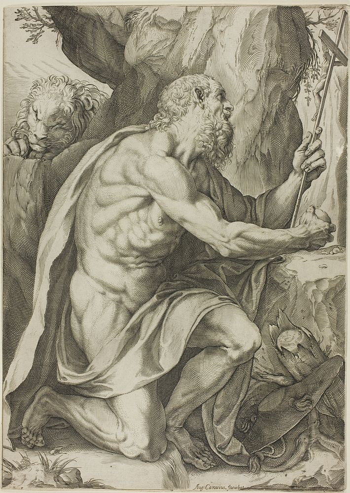 Saint Jerome in Penitence by Agostino Carracci