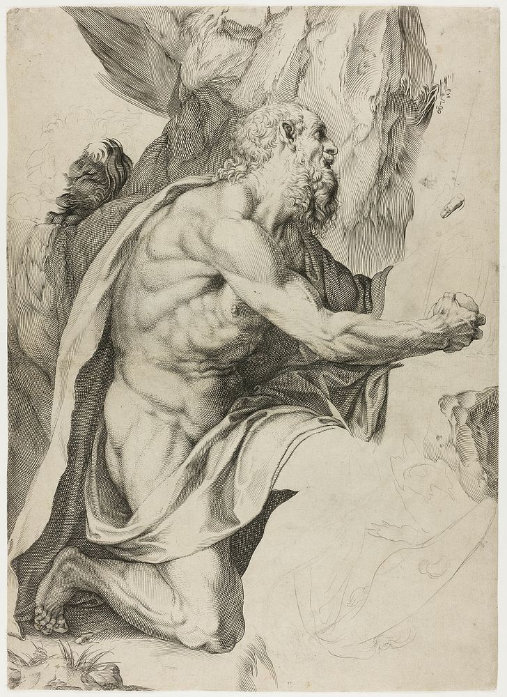 Saint Jerome in Penitence by Agostino Carracci