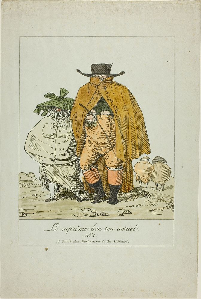 Plate One from The Supreme Current Fashion by Pierre Nolasque Bergeret