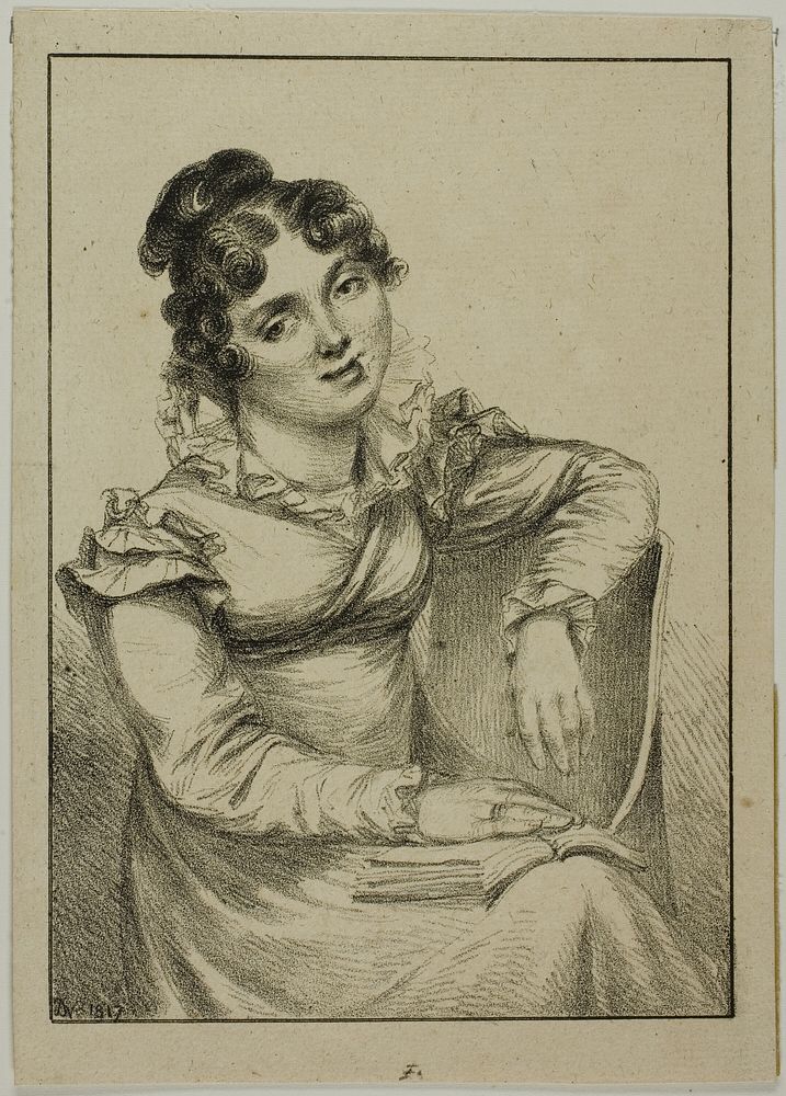 Seated Young Woman Holding an Open Book by Dominique-Vivant Denon