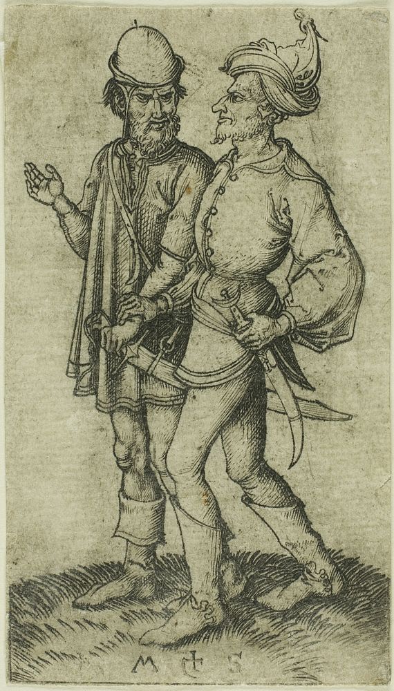 Two Moors in Conversation by Martin Schongauer