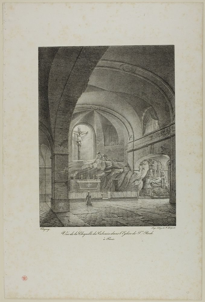 View of the Chapel of Calvary in the Church of St. Roch, Paris by Nicolas Chapuy