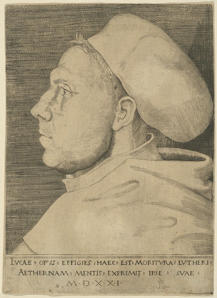 Luther as an Augustinian Friar, with Cap by Lucas Cranach, the Elder
