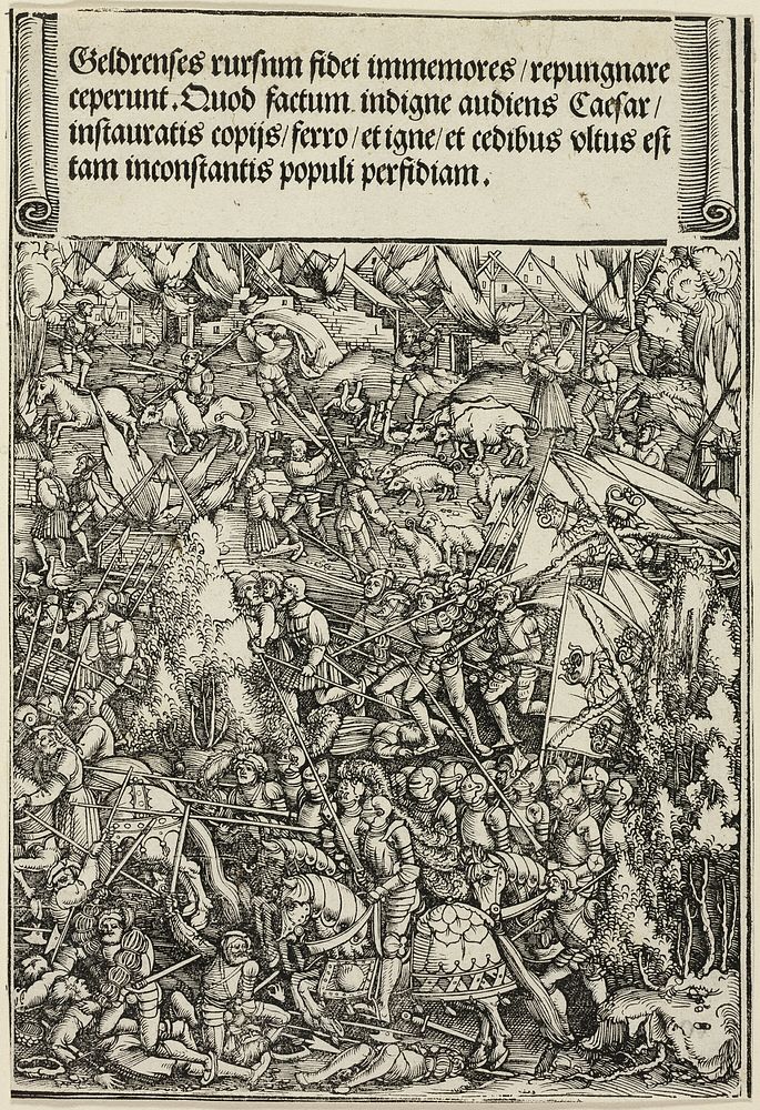 The Second War in Gueldres, from The Triumphal Arch of Maximilian I by School of Albrecht Dürer