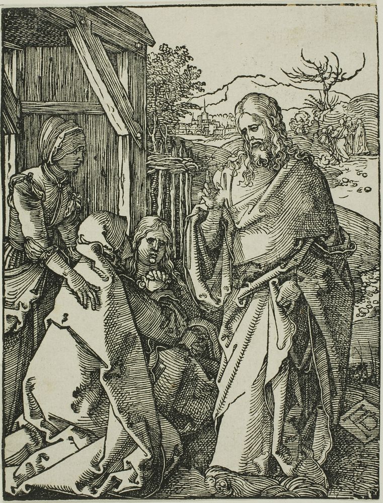 Christ Taking Leave of His Mother, from The Small Woodcut Passion by Albrecht Dürer