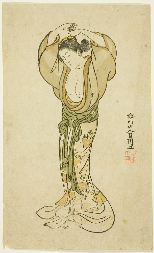 Woman Arranging Her Hair by Kyosen