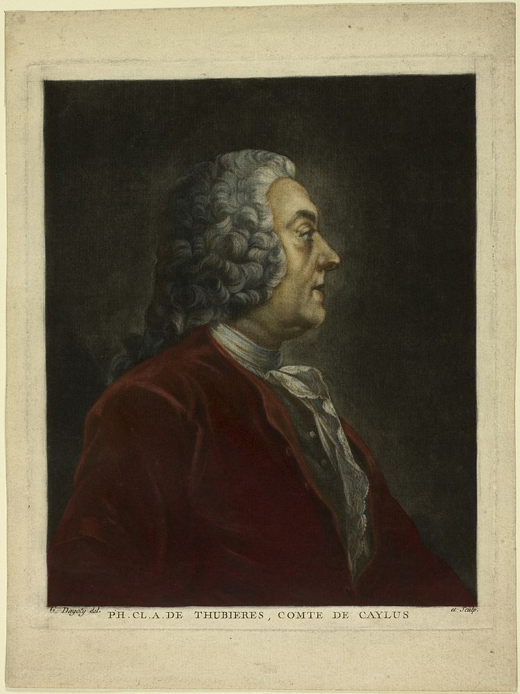 Portrait of Philippe Claude André de Thubières, Comte de Caylus by Jean Baptiste André Gautier d'Agoty
