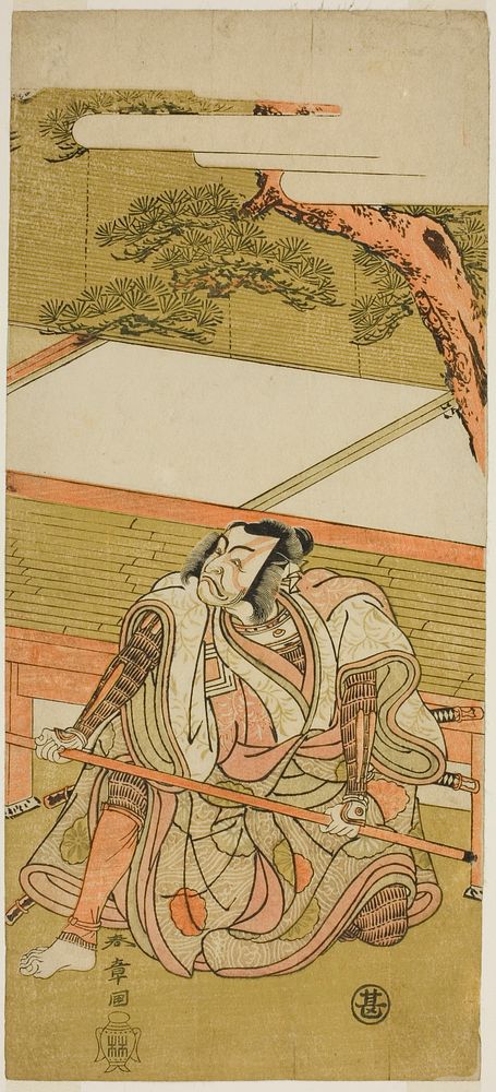 The Actor Ichikawa Ebizo III as Akushichibyoe Kagekiyo (?) in the Play Wada Sakamori Eiga Kagami (?), Performed at the…