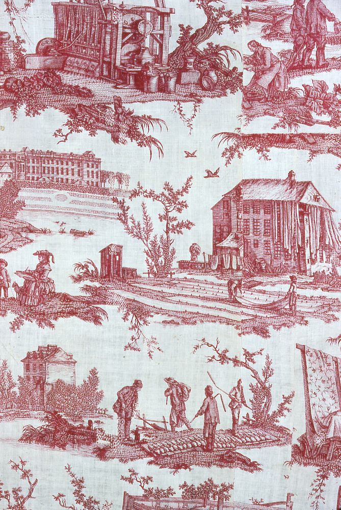 Les Travaux de la Manufacture (The Factory in Operation) (Furnishing Fabric) by Jean Baptiste Huet (Designer)