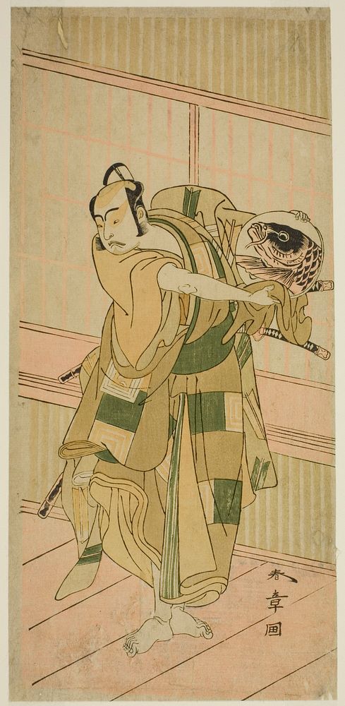 The Actor Ichikawa Yaozo II as Ashikaga Motouji Disguised as Katagiri Yashichi in the Play Oyoroi Ebido Shinozuka, Performed…