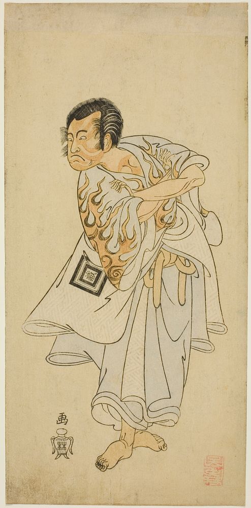 Actor Ichikawa Danzô III as Narukami in “Bird of the Capital: Komachi of the East” (“Miyakodori azuma Komachi”) by Katsukawa…
