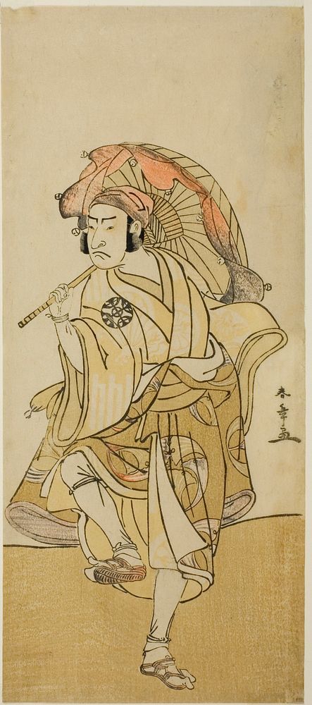 The Actor Nakamura Nakazo I as Onmaya Kisanda Disguised as the Lion Dancer Kakubei in the Play Chigo Torii Tobiiri Kitsune…