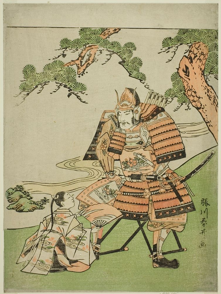 The Warrior Kusunoki Masashige (1294-1336) Bidding Farewell to His Son Masatsura by Katsukawa Shunsei