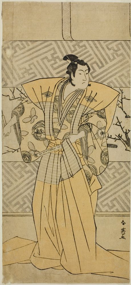 The Actor Iwai Hanshiro IV as Soga no Goro Tokimune in the Play Koi no Yosuga Kanegaki Soga, Performed at the Ichimura…