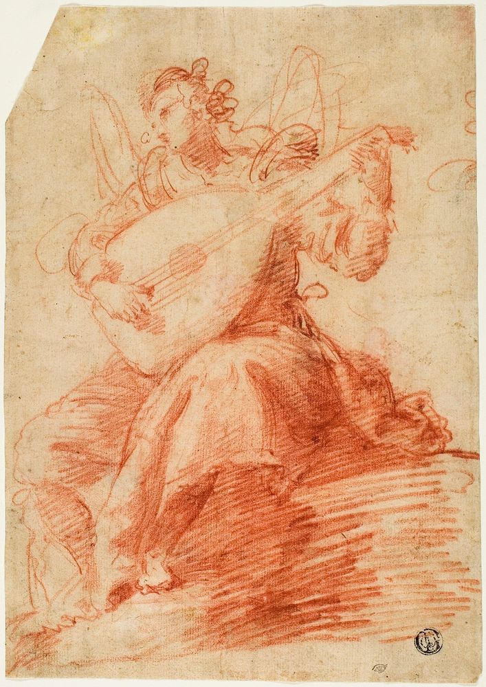 Angel Playing a Lute by Jacopo Confortini