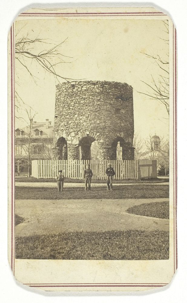 Untitled (stone turret with boys) by Joshua Appleby Williams