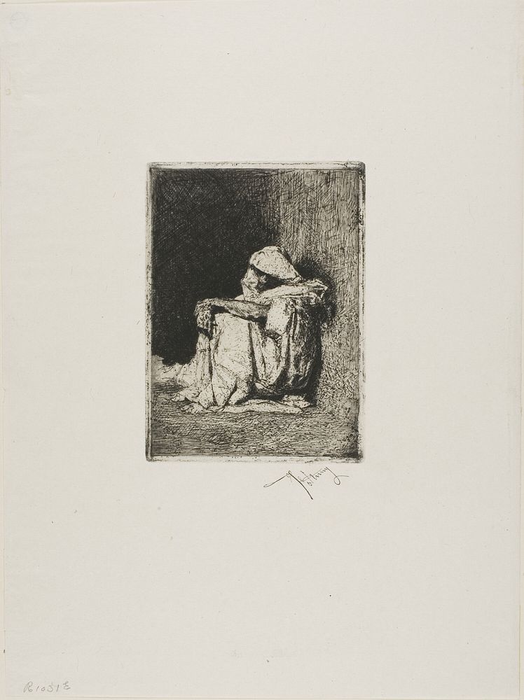 Arab Seated, His Hands Crossed on His Knees by Mariano Fortuny y Marsal