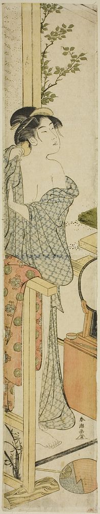 Woman Dressing by Katsukawa Shunchô