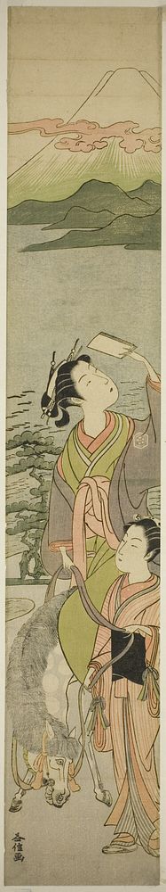 Parody of Ariwara no Narihira's journey to the east by Masunobu