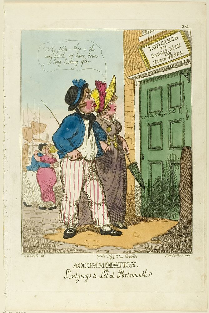 Accommodation, or Lodgings to Let Portsmouth by Thomas Rowlandson (Printer)