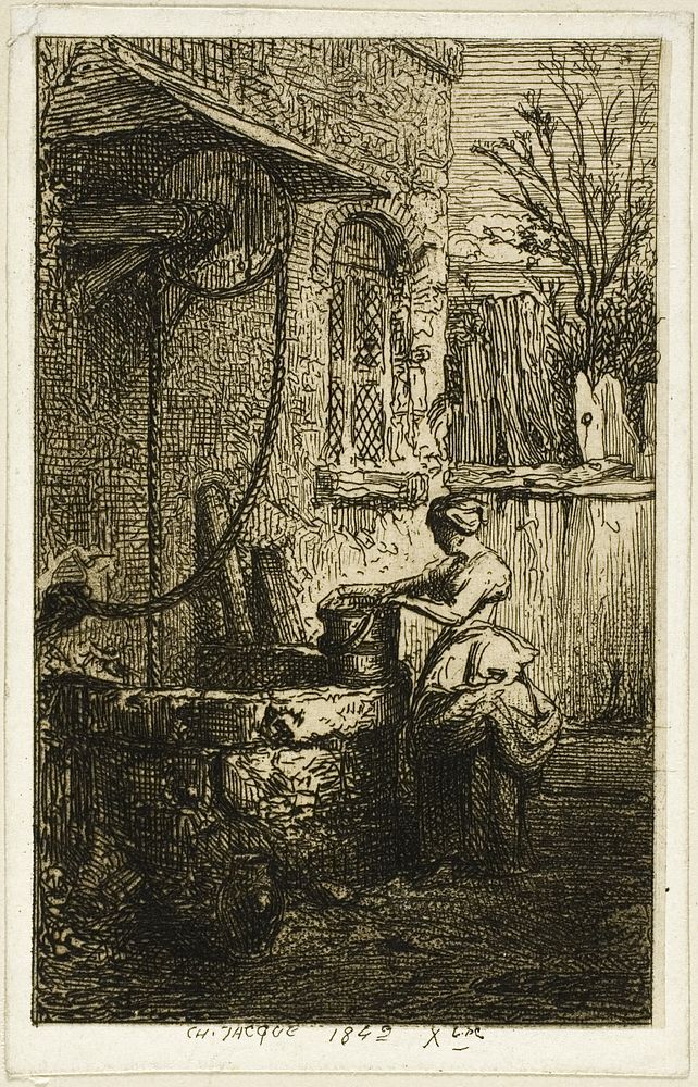 Woman at a Well by Charles Émile Jacque