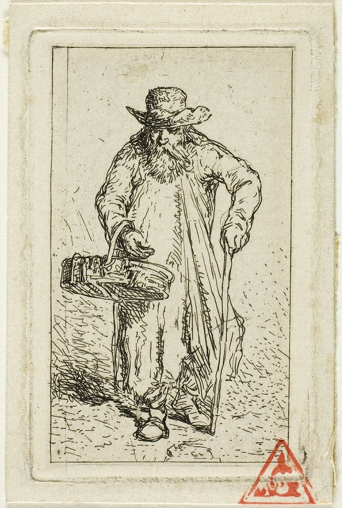 Beggar with Basket by Charles Émile Jacque