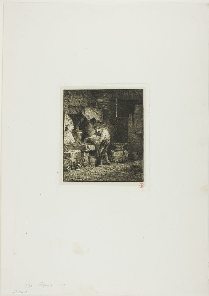 Blacksmith Facing Left by Charles Émile Jacque