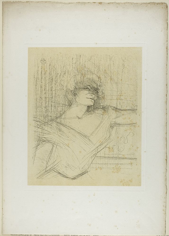 Yvette Guilbert—Dans la Glu, from Yvette Guilbert by Henri de Toulouse-Lautrec