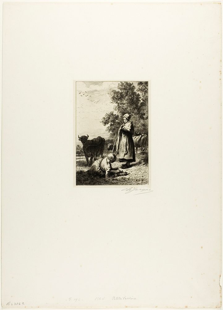 Young Cowherds by Charles Émile Jacque