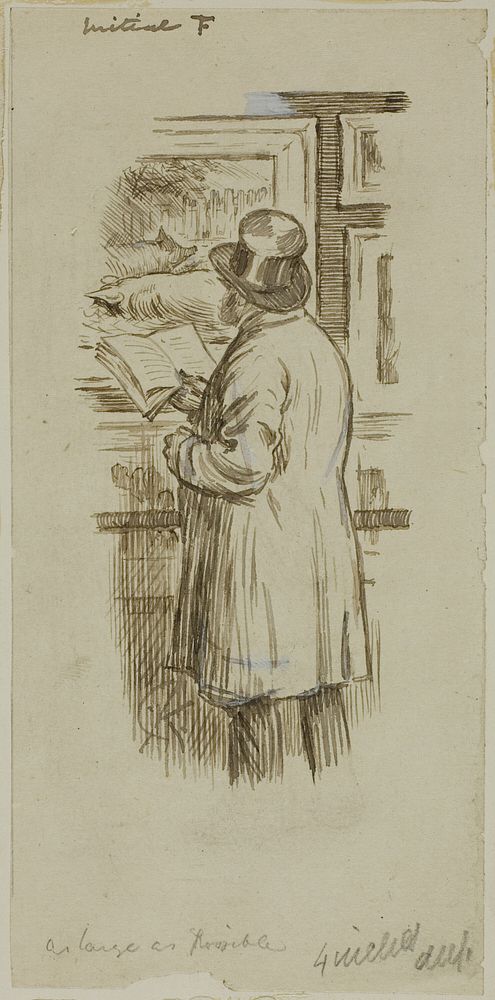 Man at Exhibition by Charles Samuel Keene