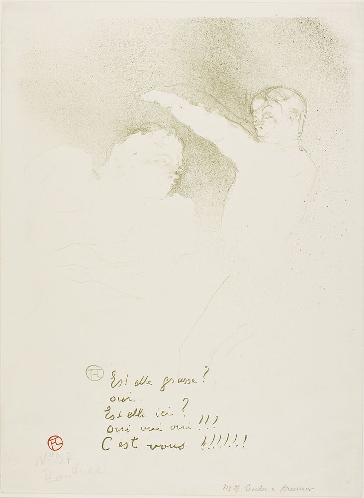 At the Variétés: Mademoiselle Lender and Brasseur by Henri de Toulouse-Lautrec