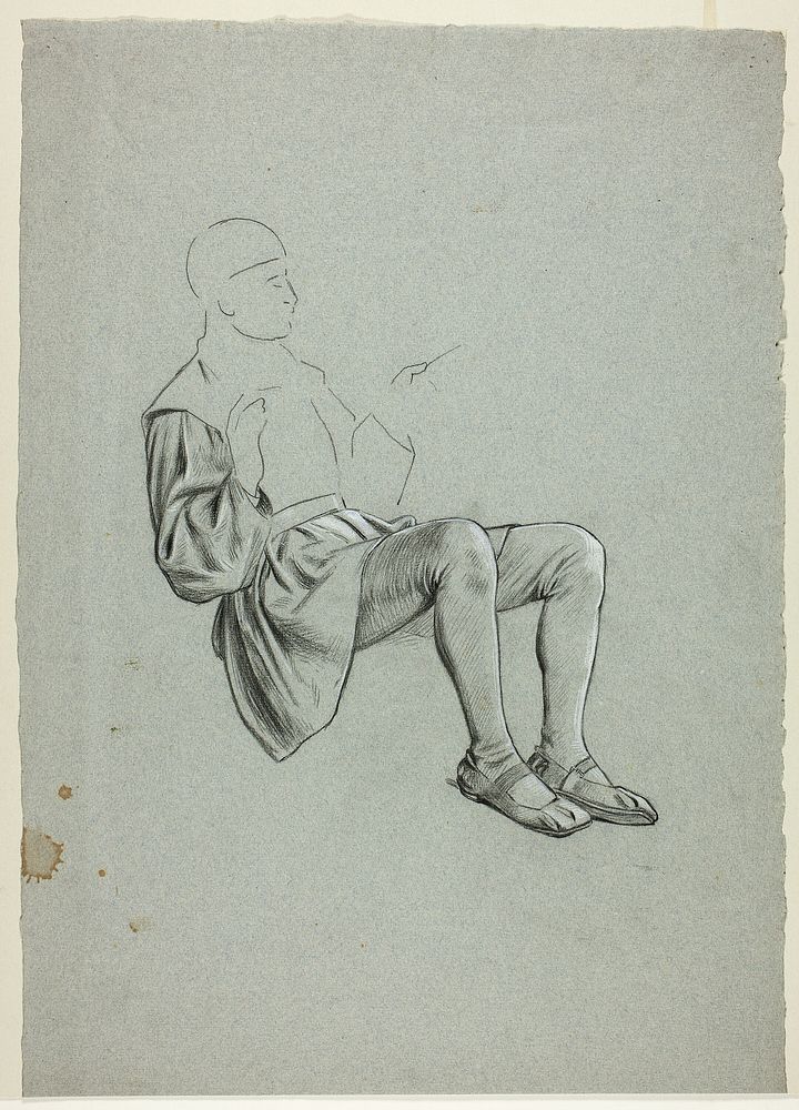 Unfinished Sketch of Seated Man by Henry Stacy Marks