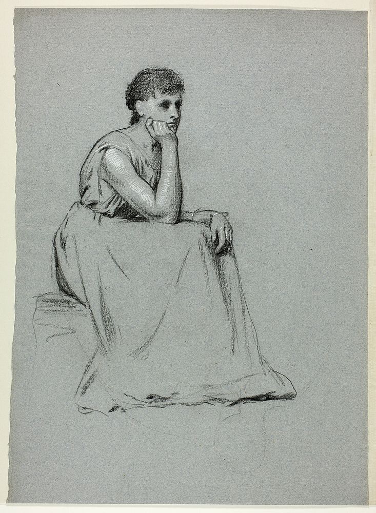Seated Woman Resting on her Elbow by Henry Stacy Marks