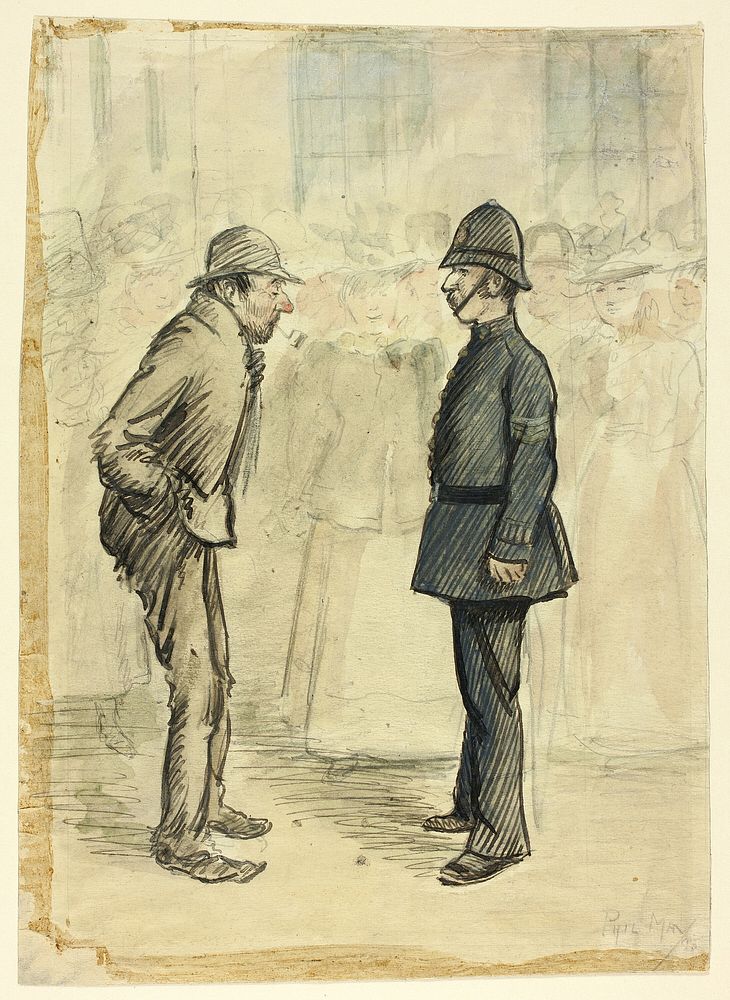 Policeman and Tramp by Philip William May
