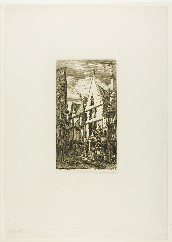 Rue des Toiles, Bourges by Charles Meryon