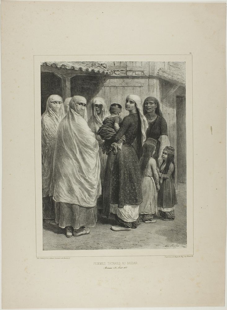 Tartar Women at the Baïdar, Crimea, August 26, 1837 by Denis Auguste Marie Raffet