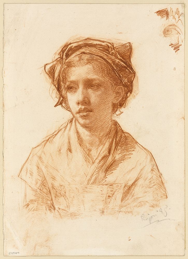 Bust of a Peasant Girl by Paul Adolphe Rajon
