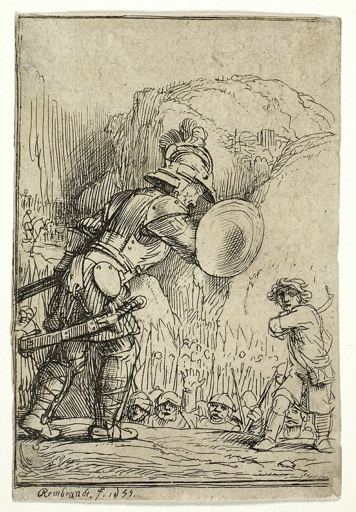 David and Goliath by Rembrandt van Rijn