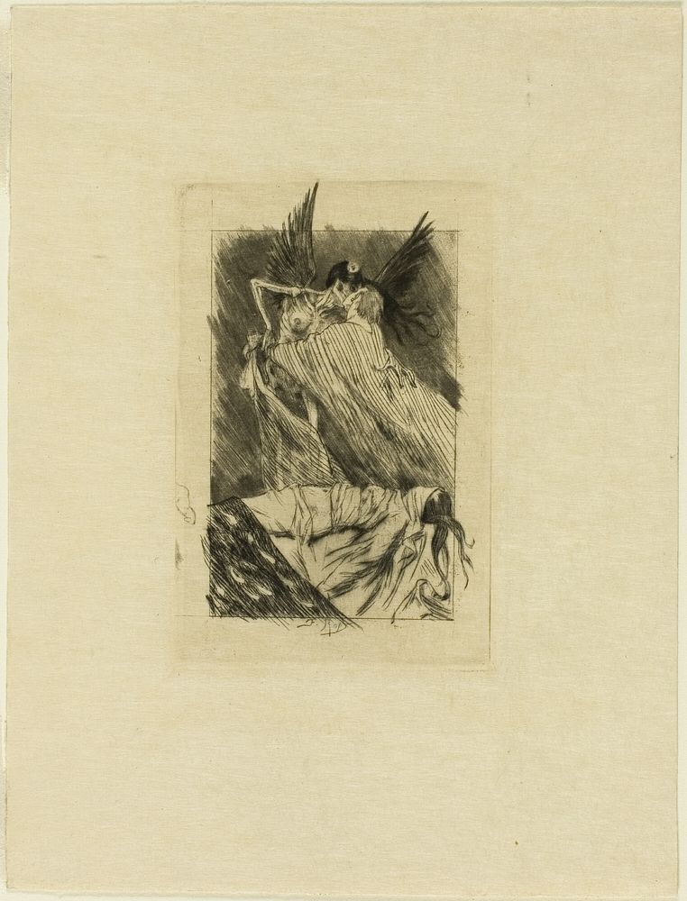 Frontispiece to Les baisers morts by Félicien Rops