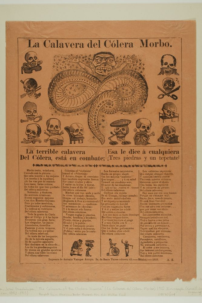 The Calavera of Cholera by José Guadalupe Posada