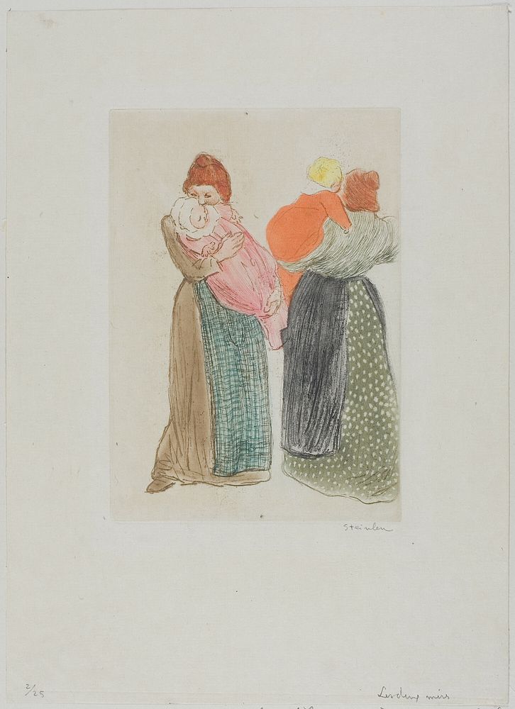 Two Mothers by Théophile-Alexandre Pierre Steinlen