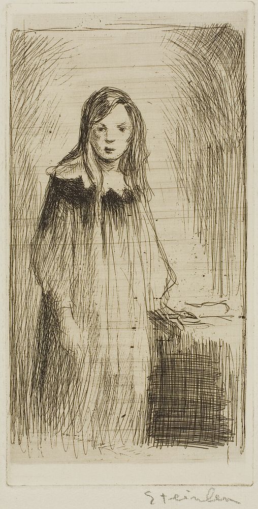 Young Girl Standing by Théophile-Alexandre Pierre Steinlen