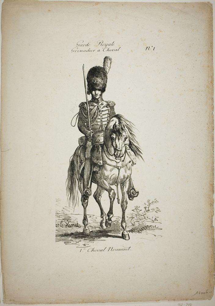 Royal Guard, Norman Mounted Grenadier and Horse, No. 1 by Carle Vernet