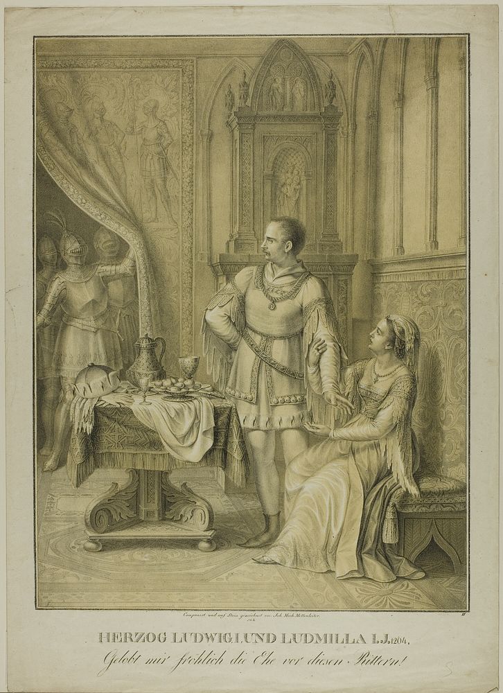 Herzog Ludwig I and Ludmilla by Johann Michael Mettenleiter