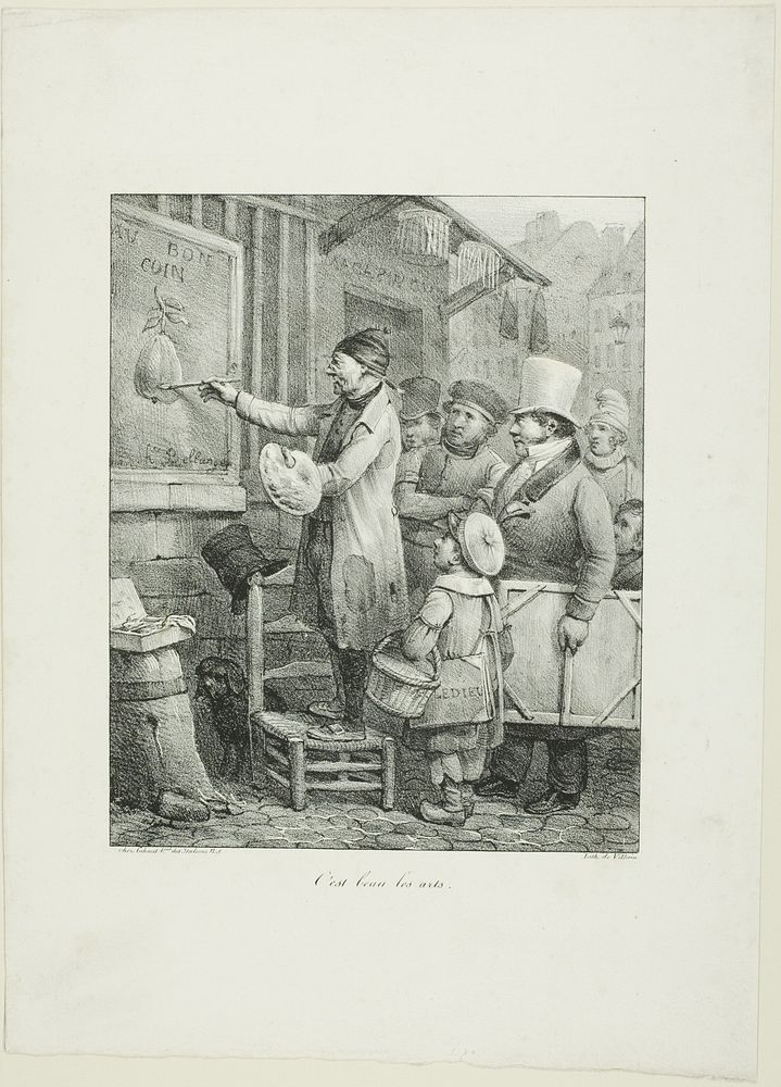 How Beautiful are the Arts, from Croquis Lithographiques...1823 by Joseph Louis Hippolyte Bellangé