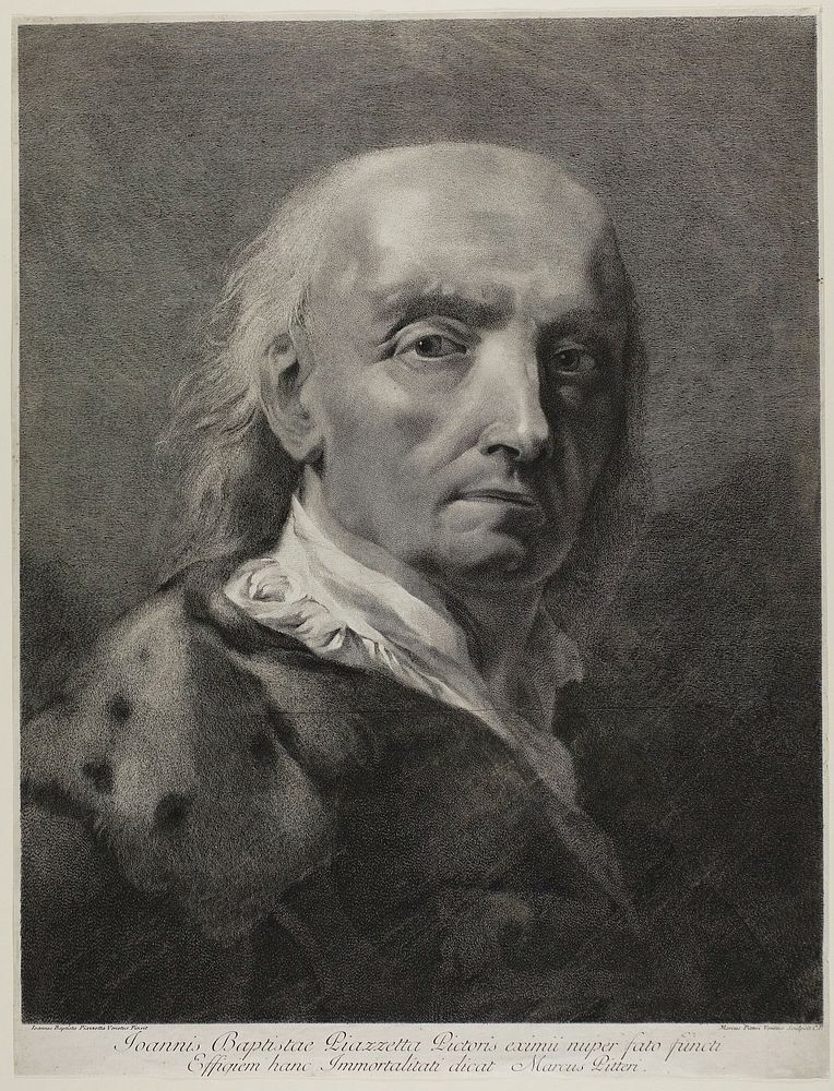 Portrait of the Painter Giovanni Battista Piazzetta by Giovanni Marco Pitteri