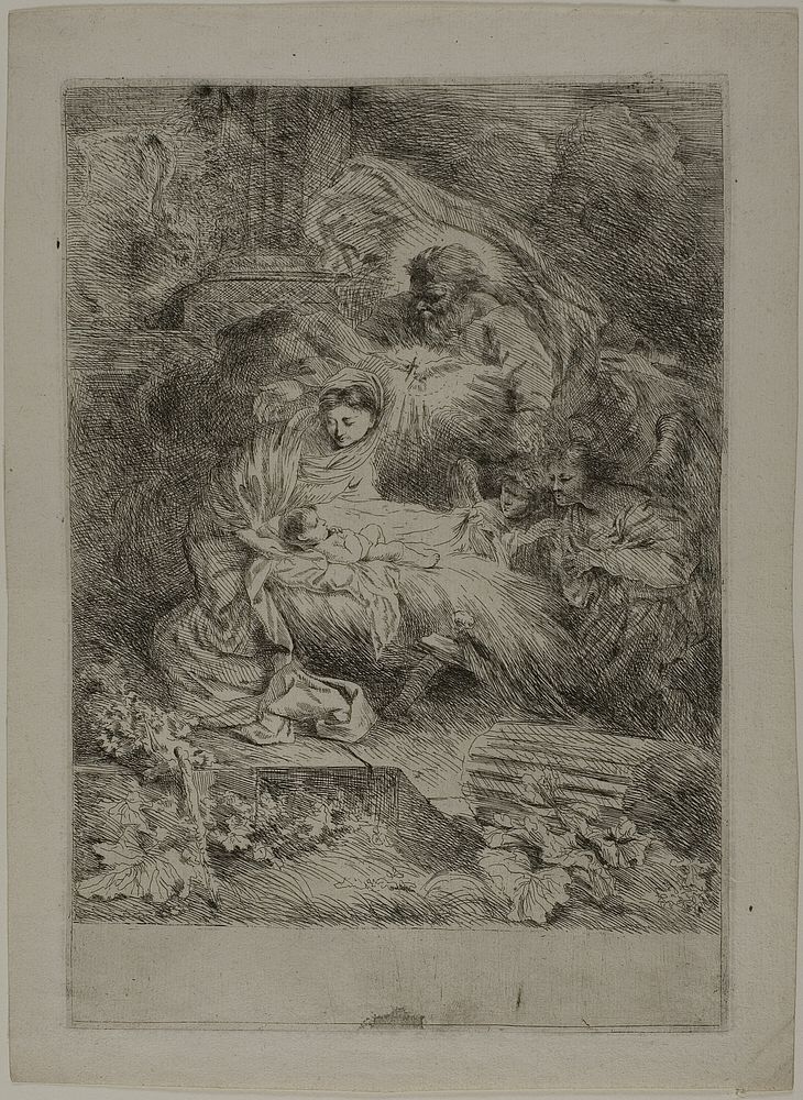 The Nativity with God the Father and Angels by Giovanni Benedetto Castiglione