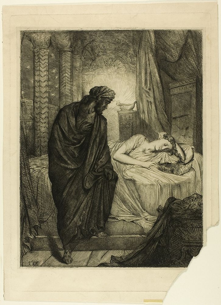 Yet She Must Die, plate eleven from Othello by Théodore Chassériau